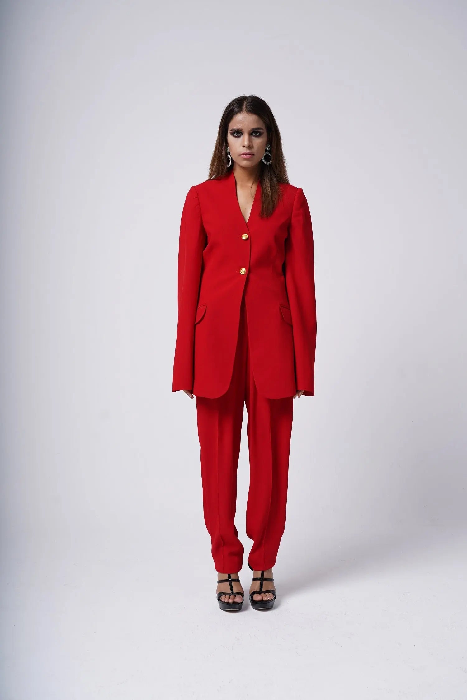 Megan Funnel Sleeve Suit Set