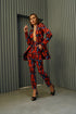 Lota Single Buttoned Patterned Suit Set